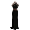 Black with colored stone top high neck