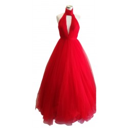 Red tulle Ballgown