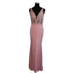 Pink sheer bodice with slit