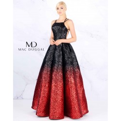Black to red sequin ombre