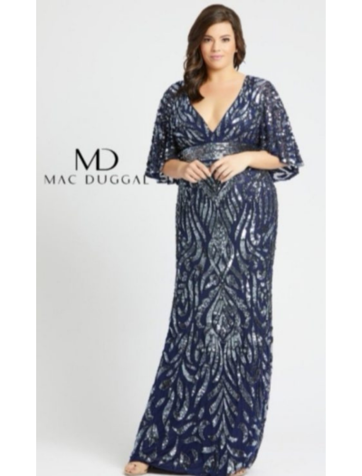 Navy Beaded Long Sleeved