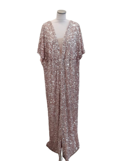 Pink Beaded Batwing Sleeve