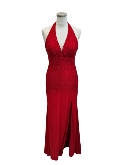 Red Halter Neck with Red Stones