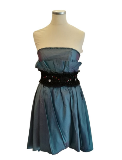Blue with Black Lace Belt