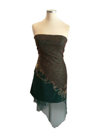 Green & Gold Short Dress