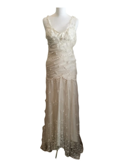 White Lace Soft Pleats Bodice