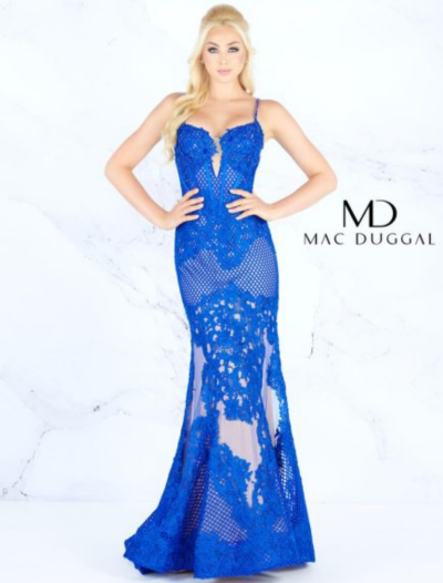 Blue Lace Over Nude Mermaid
