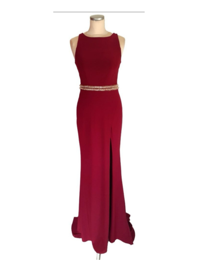 Burgundy Stretch With Belt