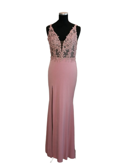 Pink Sheer Bodice With Slit