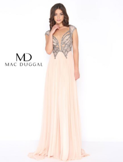 Pink With Pewter Beaded Bodice