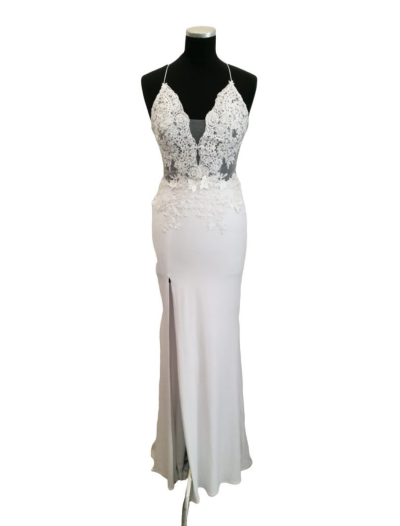 White Lace On Mesh Bodice