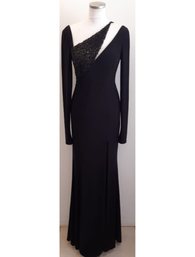 Black Slashed Stretch with Sleeves