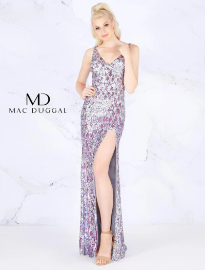 Silver & Lilac Beaded with Slit