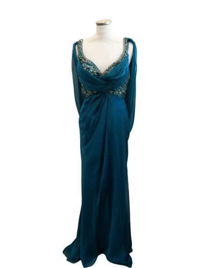 Teal Blue Chiffon