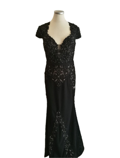 Black Lace Cap Sleeve