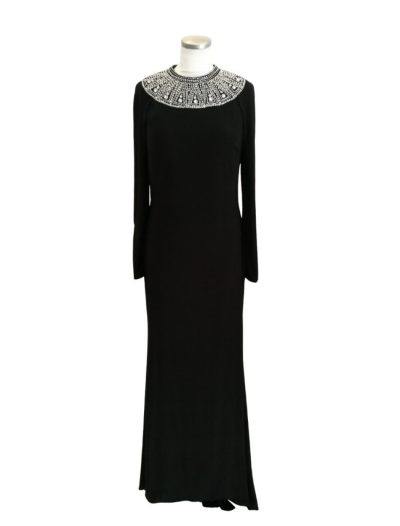 Black Long Sleeved Bead Collar