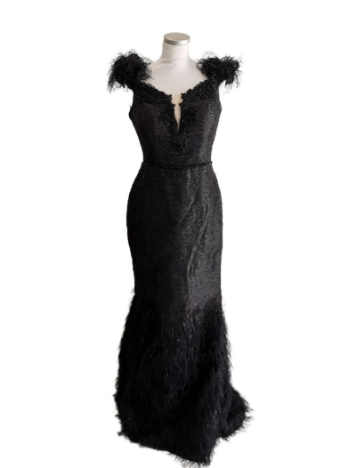 Black with Feather Cap Shoulder