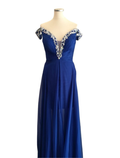 Blue Off Shoulder Short & Long
