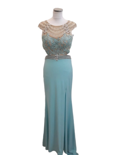 Light Blue & Nude Stoned Top