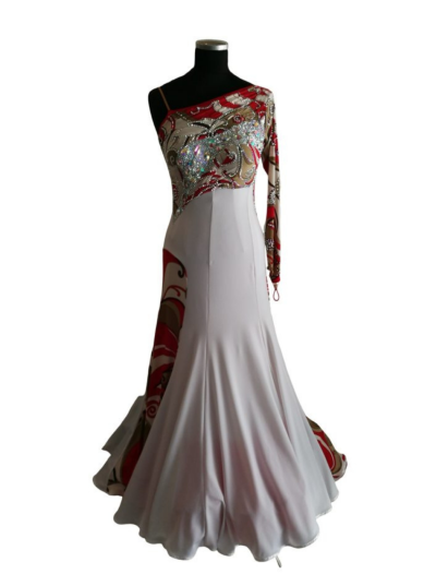 One Shoulder One Sleeve Long Ballroom
