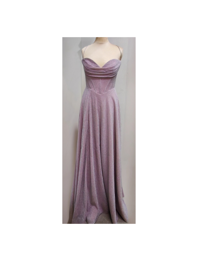 Mink Shimmer, Beaded Bodice A Line Dress